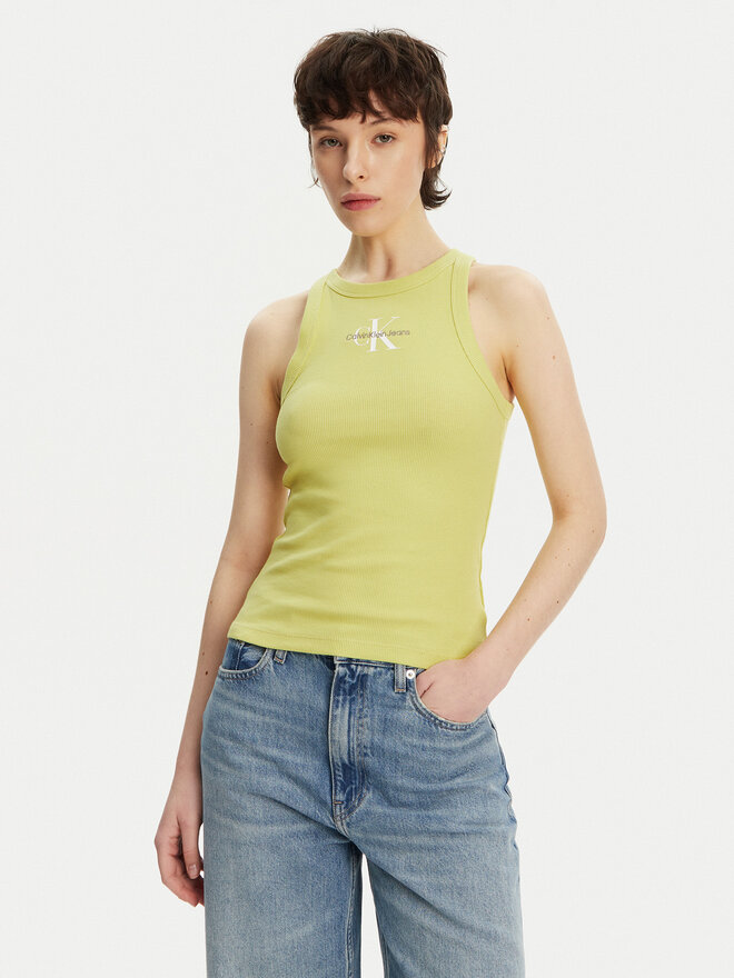 Calvin Klein Jeans Calvin Klein Jeans Top Monologo J20J225301 Gelb Slim Fit