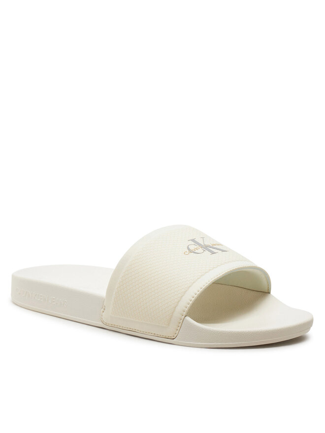 Calvin Klein Jeans Iešļūcenes Calvin Klein Jeans Slide Institutional Metallic YM0YM01018 Pelēks
