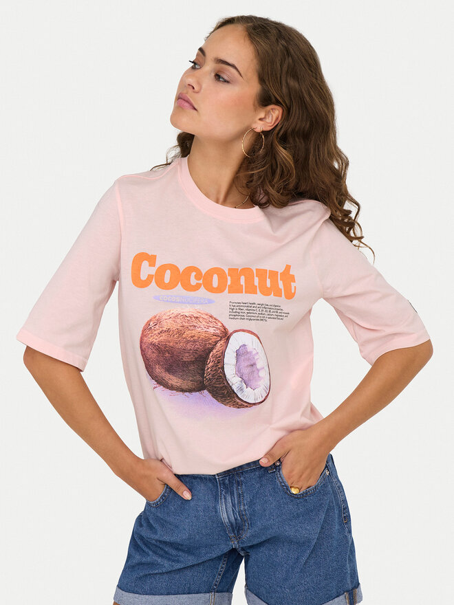 ONLY ONLY Футболка Phoebe 15351369 Рожевий Regular Fit