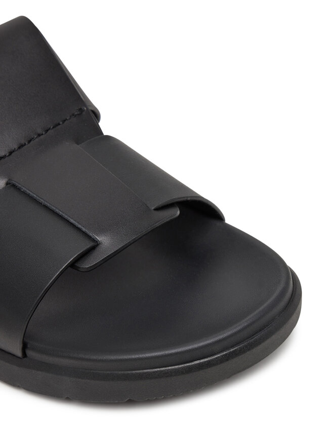Calvin Klein Pantoletten Calvin Klein Lug Sandal Double T Lth HM0HM01734 Schwarz