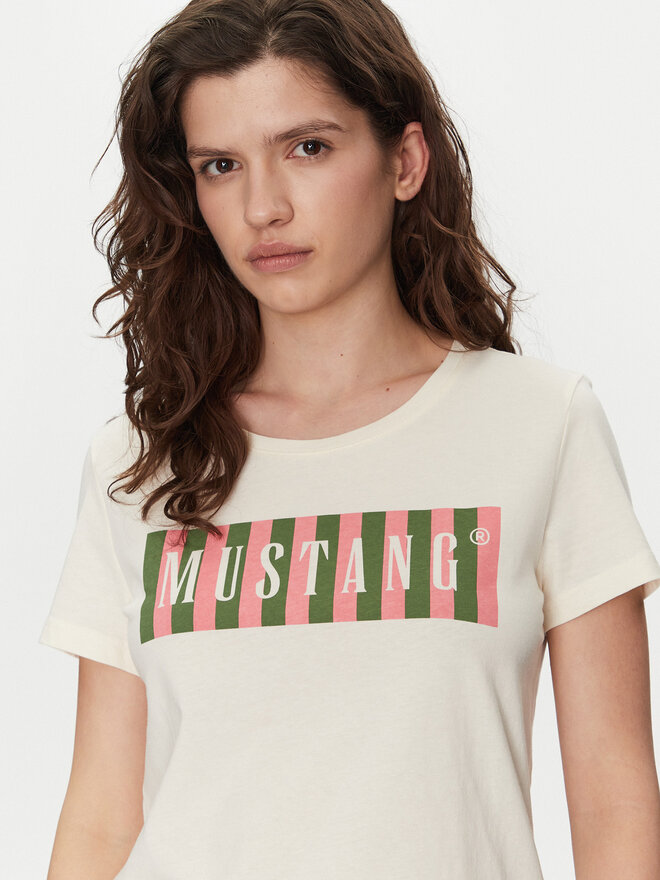 Mustang Mustang T-Shirt Alma 1016138 Εκρού Regular Fit