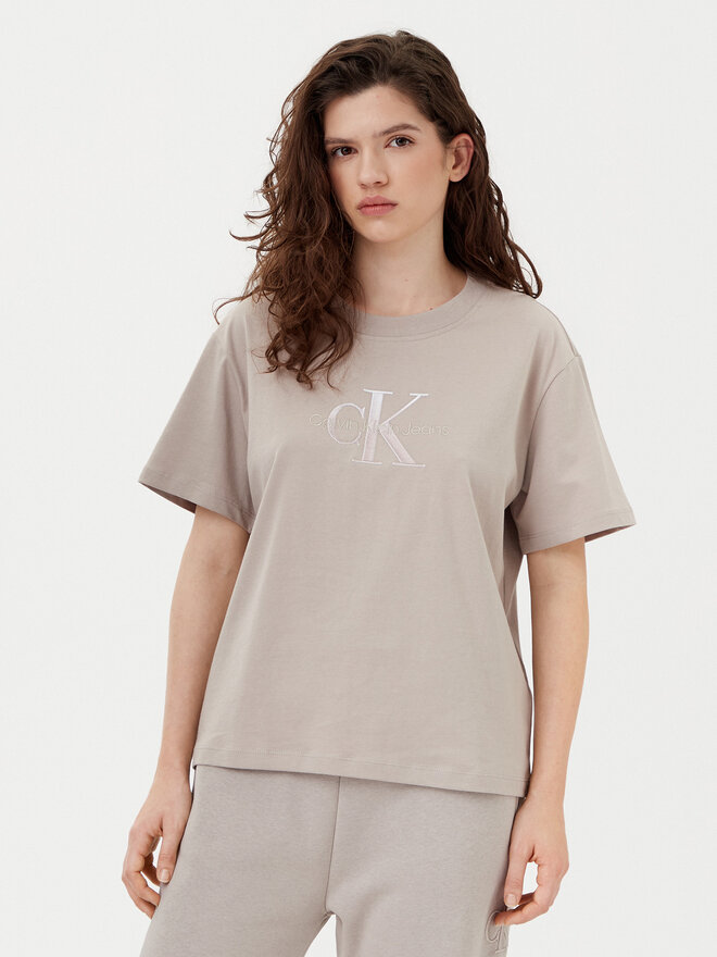 Calvin Klein Jeans Calvin Klein Jeans T-Shirt Monologo J20J224798 Grau Relaxed Fit