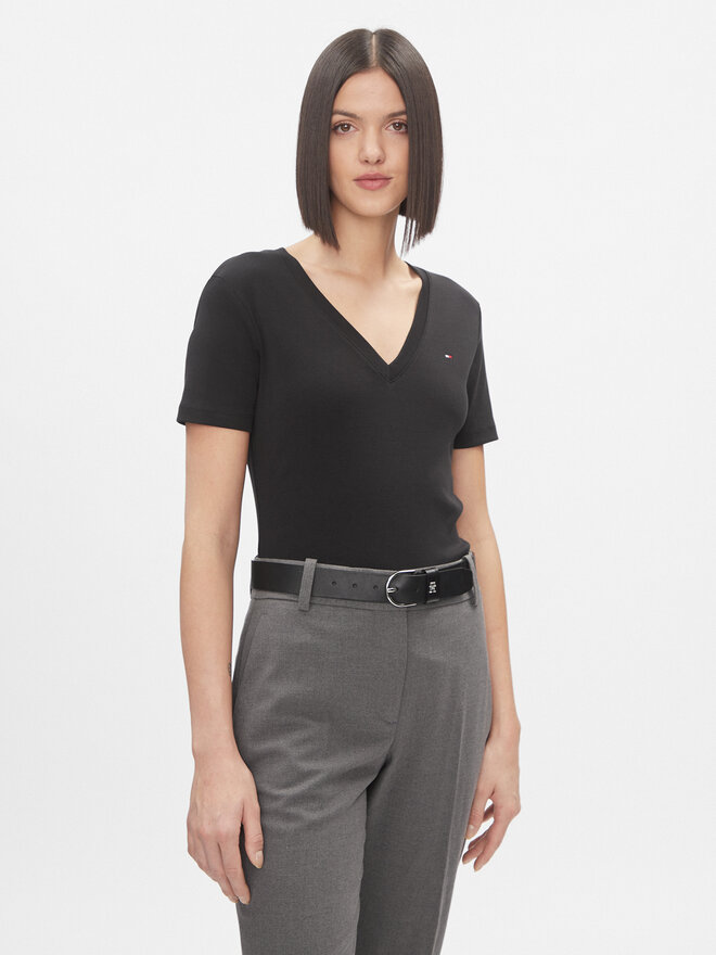 Tommy Hilfiger Tommy Hilfiger Marškinėliai New Cody WW0WW40584 Juoda Slim Fit
