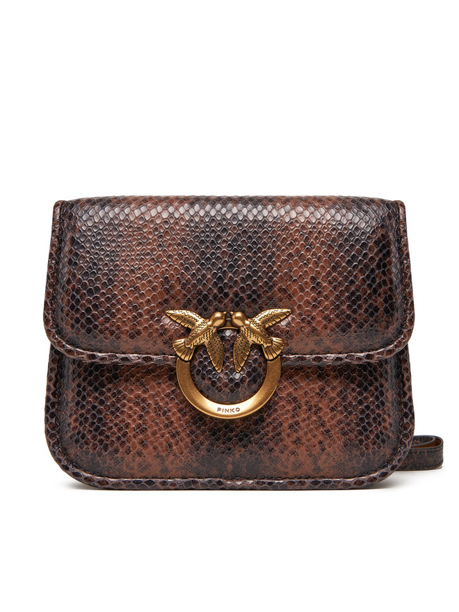 PINKO Kabelka PINKO Love Box Bag Fl Mini PE 25 PLTT 104297 A2CH Hnědá