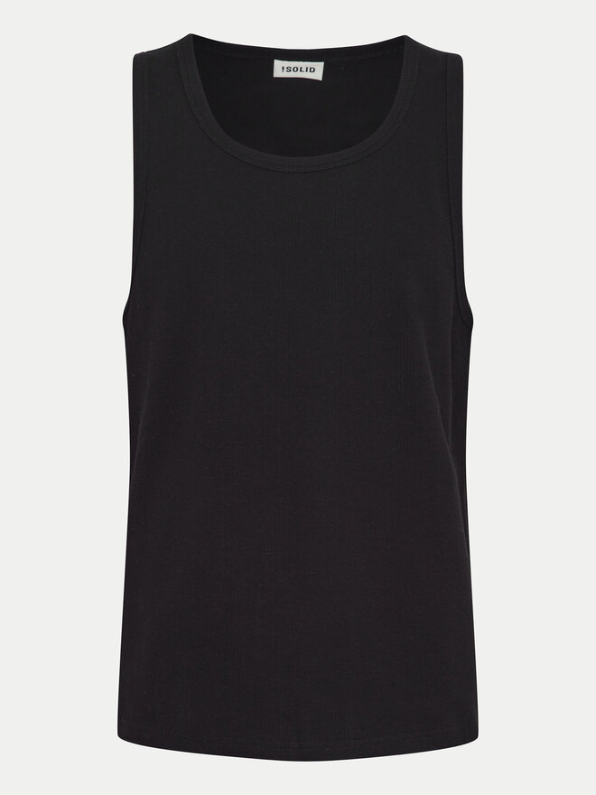 Solid Solid Camiseta sin mangas 21108248 Negro Regular Fit