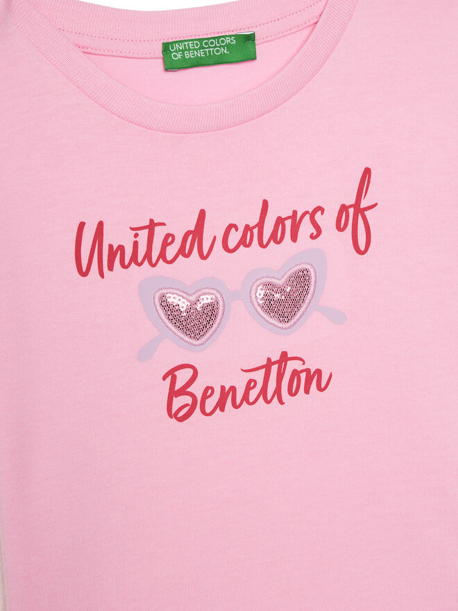 United Colors Of Benetton United Colors Of Benetton Camiseta 3I1XG10JB Rosa Regular Fit