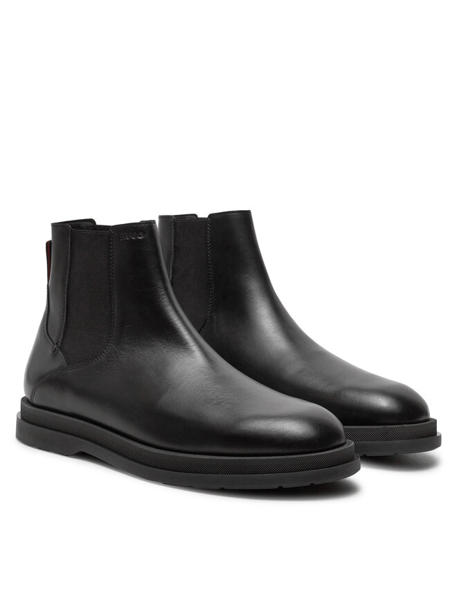 HUGO Stivaletti Uomo In Pelle Vacchetta - Design Monaco, Chiusura Pull On, Suola In Gomma