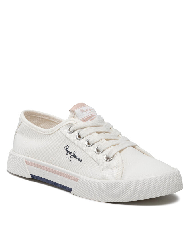 Pepe Jeans Πάνινα παπούτσια Pepe Jeans Brady Girl Basic PGS30543 Λευκό