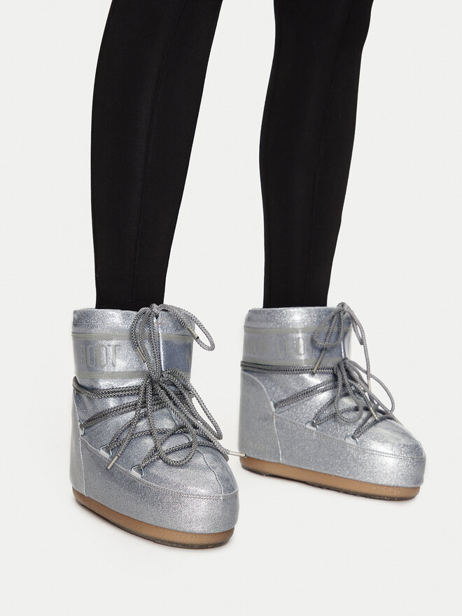 Moon Boot Śniegowce Moon Boot Icon Low Glitter 80D1409440 Srebrny