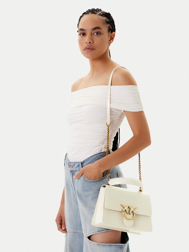 PINKO Kabelka PINKO Love One Top Handle Classic Light PE 25 PLTT 100066 A1UV Bílá