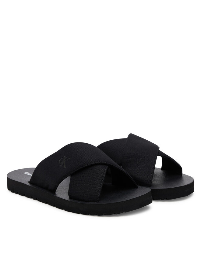 Calvin Klein Jeans Чехли Calvin Klein Jeans Cross Sandal Crxs Tx YM0YM01223 Черен