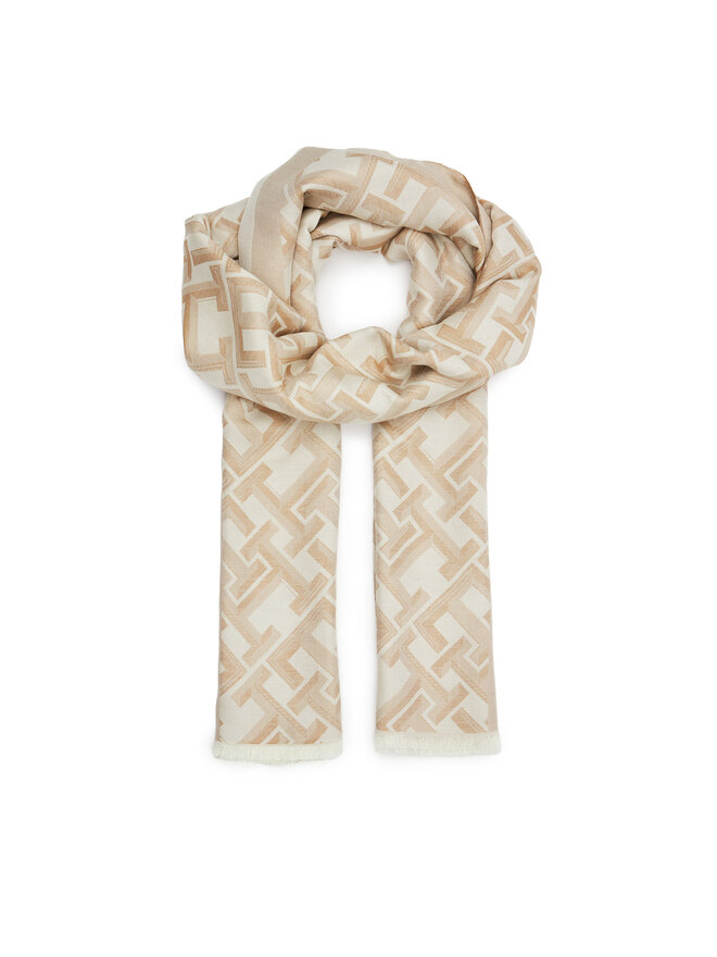 Schal Tommy Hilfiger Distinct Jacquard Scarf AW0AW16372 Beige 