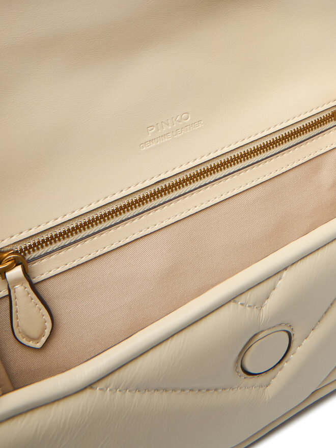 PINKO Ročna torba PINKO Love Box Baguette Al 25-26 PLTT 105083 A2W2 Écru