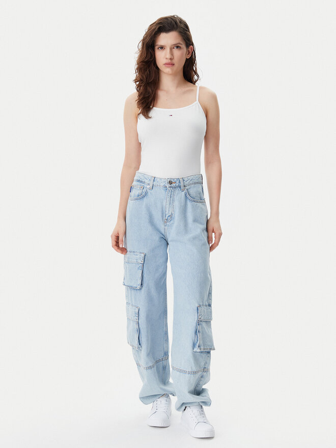 Tommy Jeans Tommy Jeans Τοπ Essential DW0DW20675 Εκρού Slim Fit
