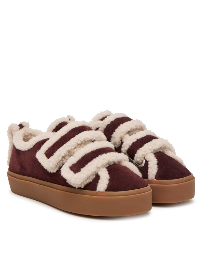 Inuikii Sneakers Inuikii Shearling Low Velcro 1001.001.0231.518 Dunkelrot