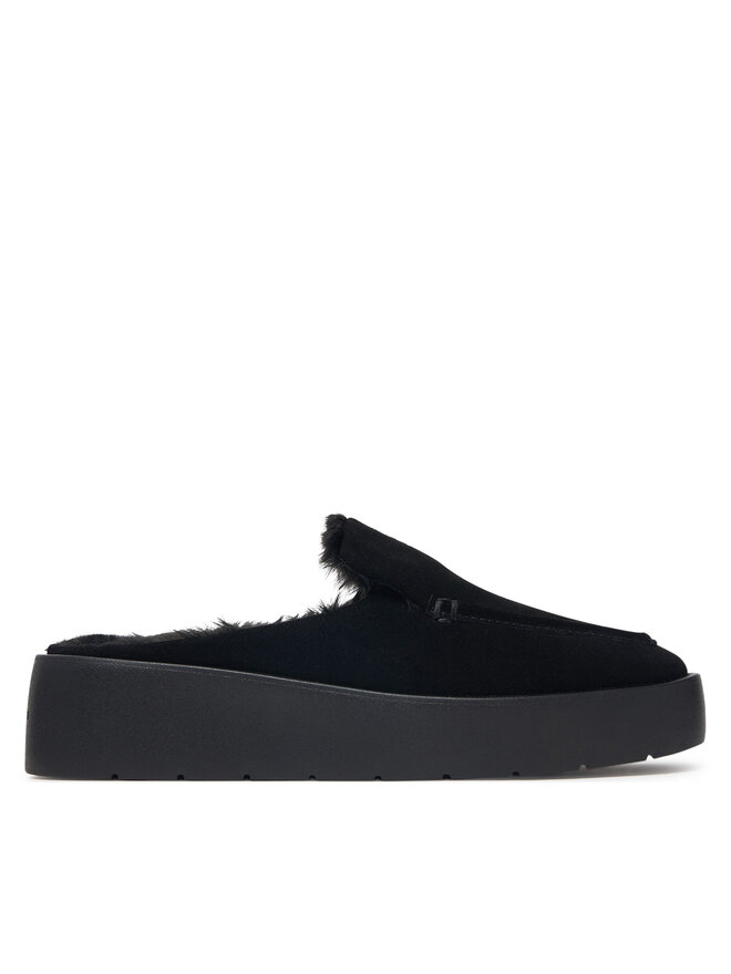 Calvin Klein Pantoletten Calvin Klein Flatform Mule Suede WL HW0HW03182 Schwarz