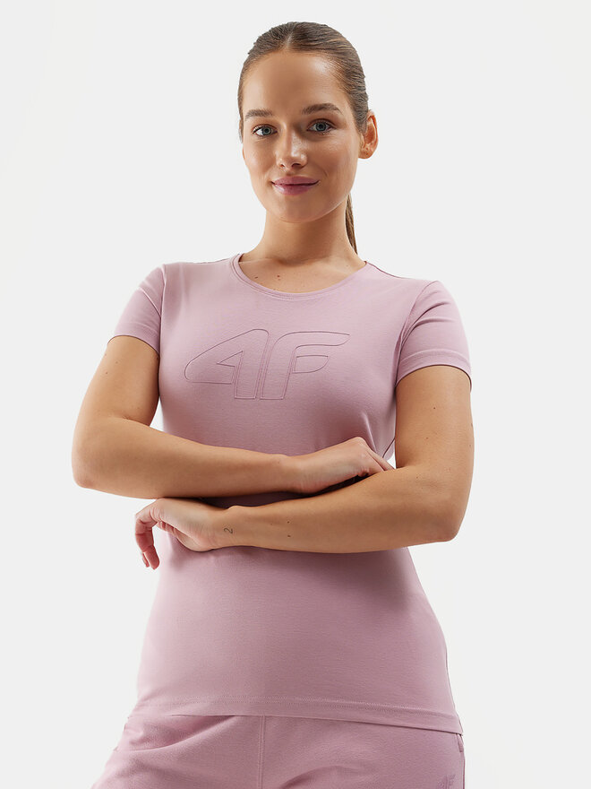 4F 4F Póló 4FWSS24TTSHF1163 Rózsaszín Slim Fit