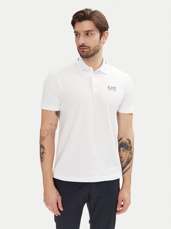 EA7 Emporio Armani EA7 Emporio Armani Polo marškinėliai 7M000184 AF13511 U0002 Balta Slim Fit