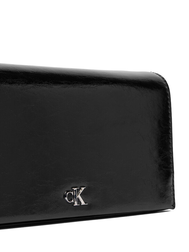 Calvin Klein Дамска чанта Calvin Klein Ck Metallic Wallet On Chain LV04F3320G Черен