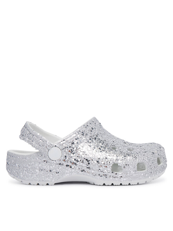 Crocs Pantoletten Crocs Classic Dazzle Glitter Clog K 213915 Silberfarben