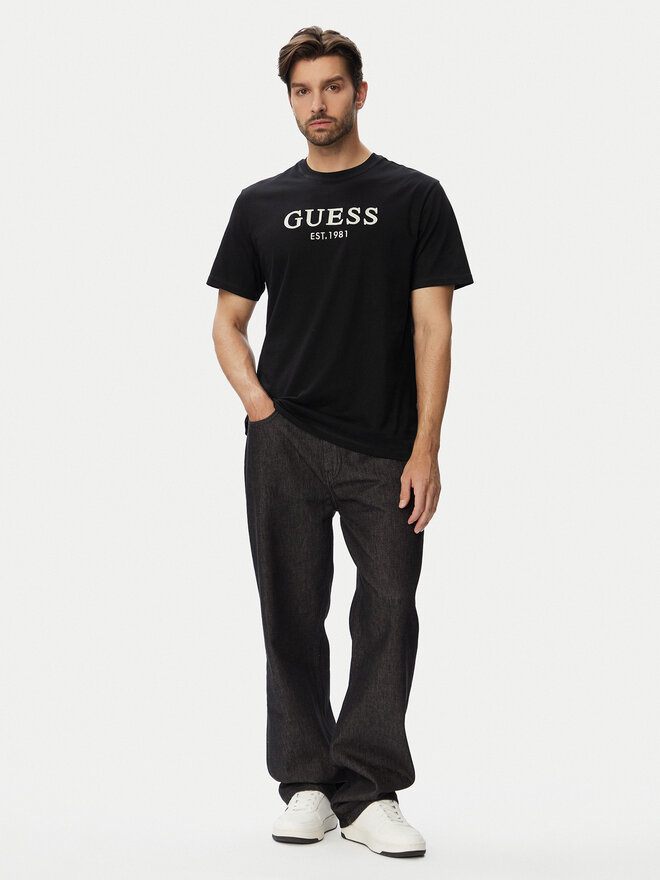 Guess Guess Футболка M6YI41 K4227 Чорний Regular Fit