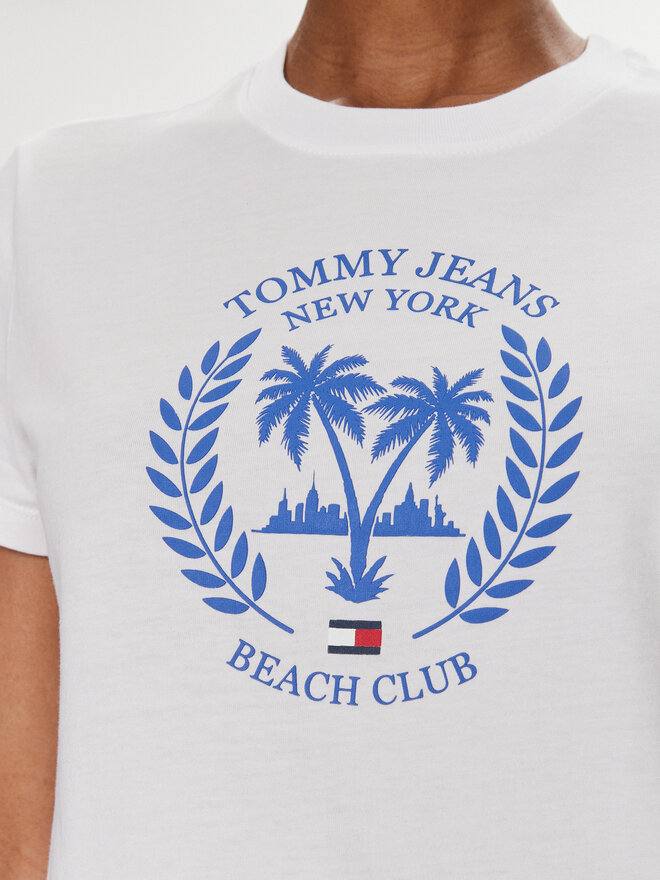 Tommy Jeans Tommy Jeans Marškinėliai Prep Luxe DW0DW17835 Balta Regular Fit