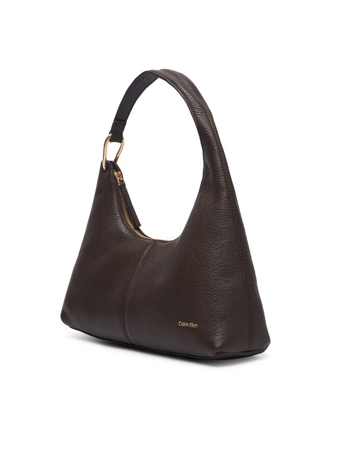 Calvin Klein Handtasche Calvin Klein Slouchy Leather Shoulder Bag LV04F3657G Braun