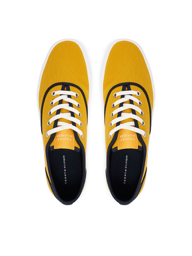Tommy Hilfiger Sneakers aus Stoff Tommy Hilfiger Th Vulc Cup Long Lace Canvas FM0FM05874 Gelb