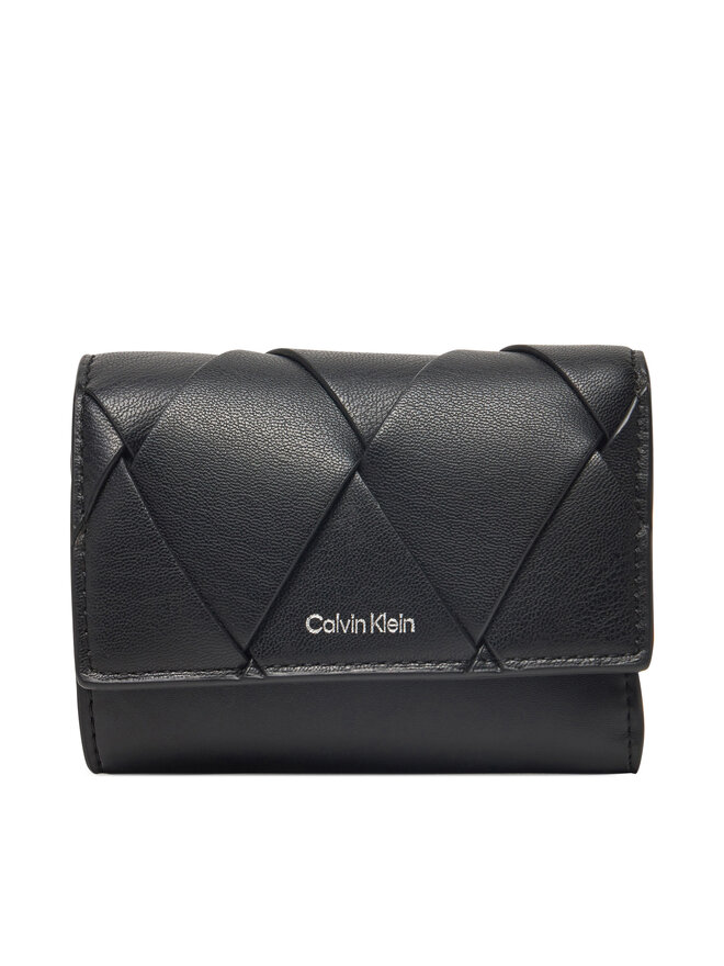 Calvin Klein Portfel damski Calvin Klein Ck Woven Small Trifold K60K612953 Czarny