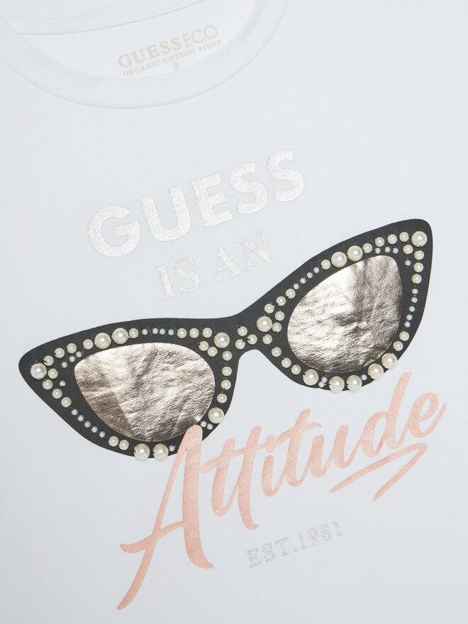 Guess Guess Marškinėliai J5RI40 K6YW4 Balta Regular Fit