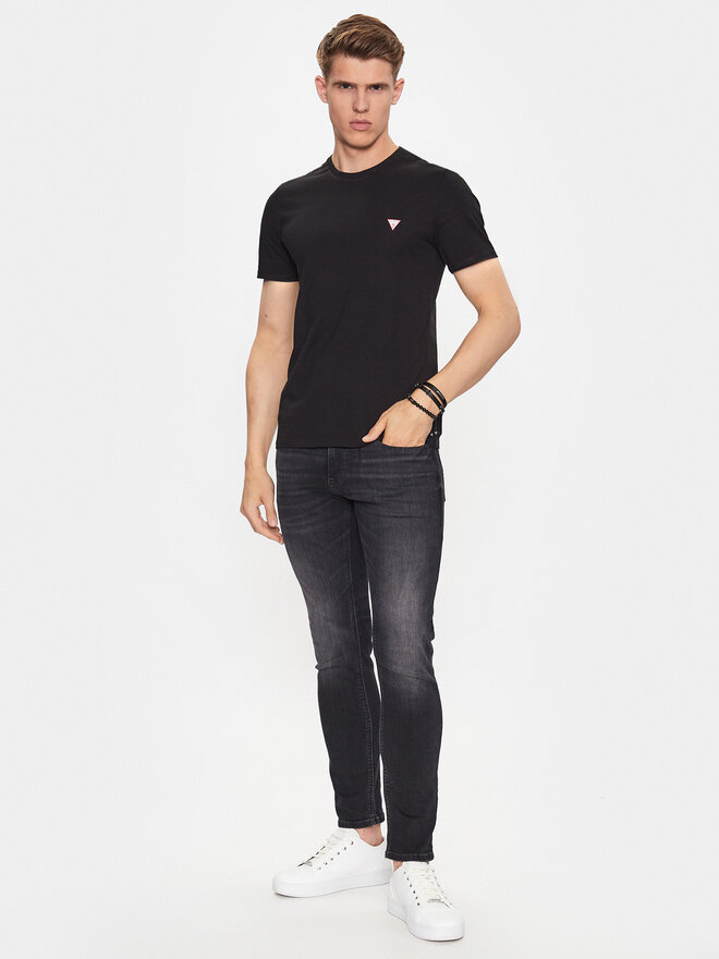 Guess Guess Marškinėliai M2YI36 I3Z14 Juoda Slim Fit