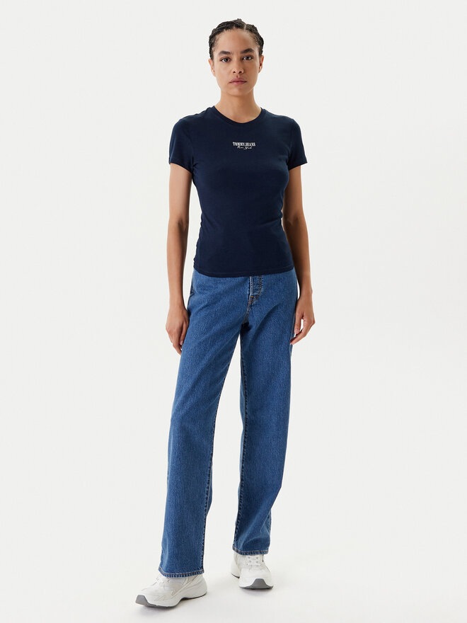 Tommy Jeans Tommy Jeans Majica Essential DW0DW20913 Mornarsko modra Slim Fit