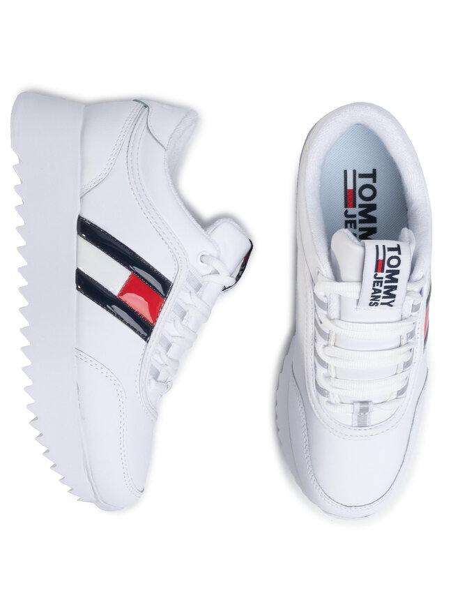 Tommy Jeans Sneakers Tommy Jeans High Cleated Flag Sneaker EN0EN00784 Weiß