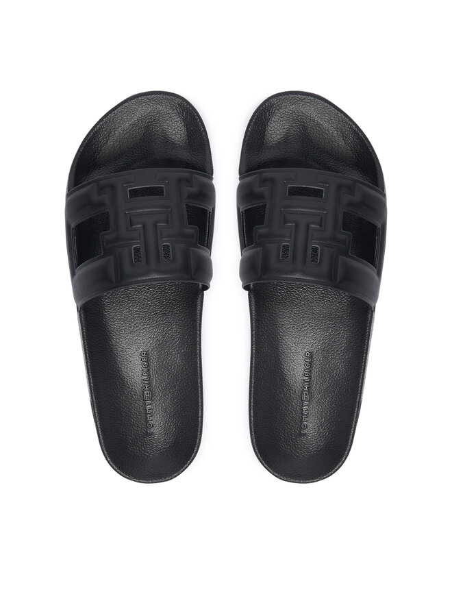Tommy Hilfiger Pantoletten Tommy Hilfiger Monogram Pool Slide FW0FW09424 Schwarz