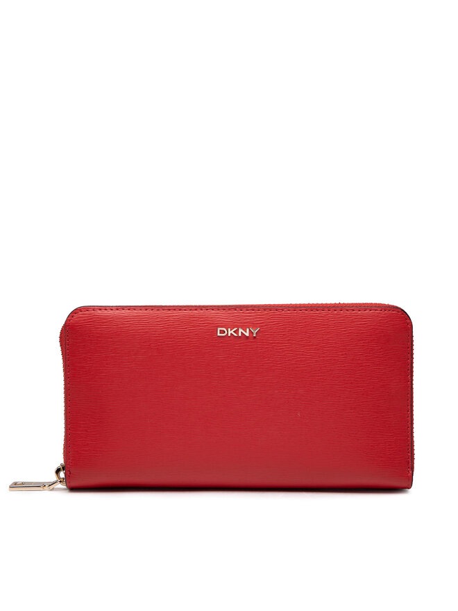 DKNY Duży Portfel Damski DKNY Bryant-New Zip Around R8313658 Czerwony