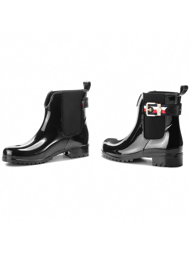 Gummistiefel Tommy Hilfiger Corporate Belt Rain FW0FW03329 Schwarz eschuhe
