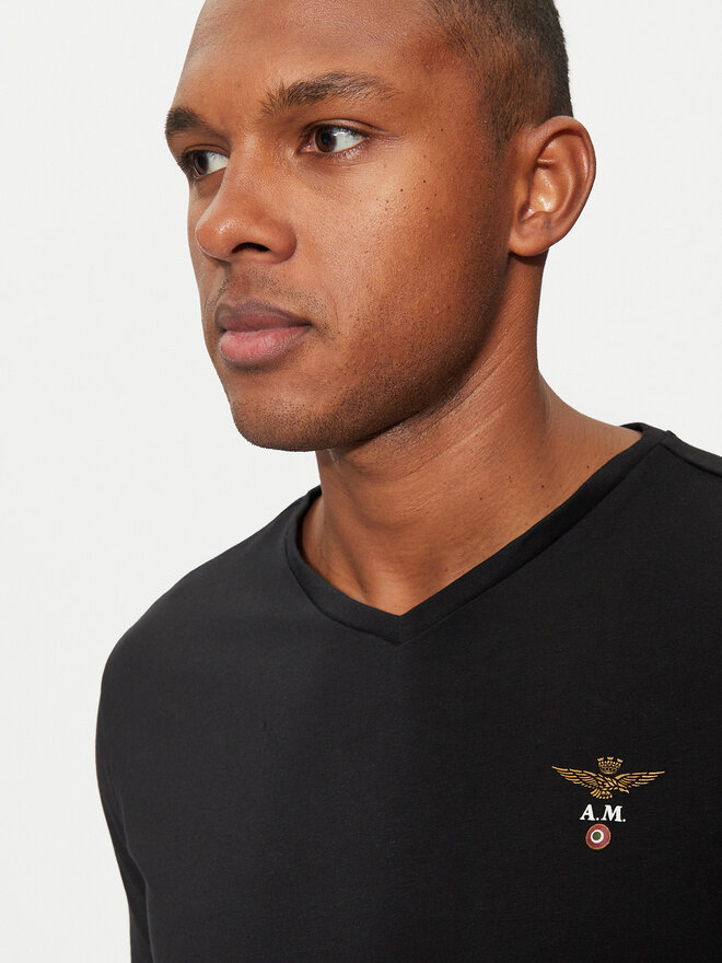 Aeronautica Militare Aeronautica Militare Camiseta AM1UTI002 Negro Regular Fit