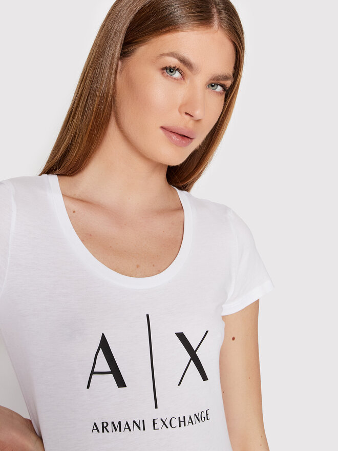 Armani Exchange Armani Exchange Camiseta 8NYT70 YJ16Z 1000 Blanco Slim Fit