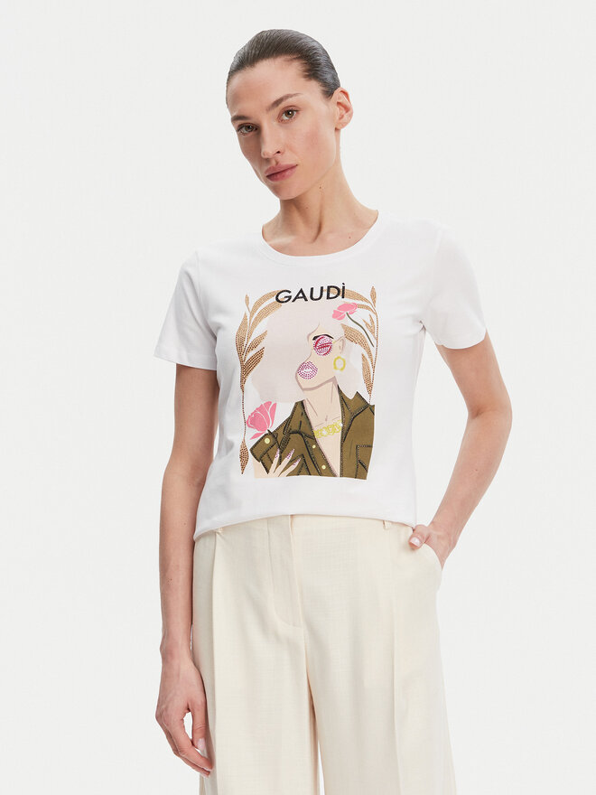 Gaudi Gaudi Camiseta 511BD64035 Blanco Regular Fit