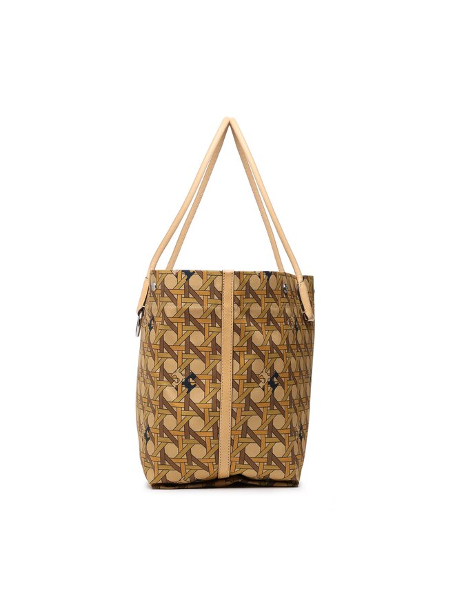 Tory Burch Torebka Tory Burch Canvas Basketweave Tote 139623 Beżowy