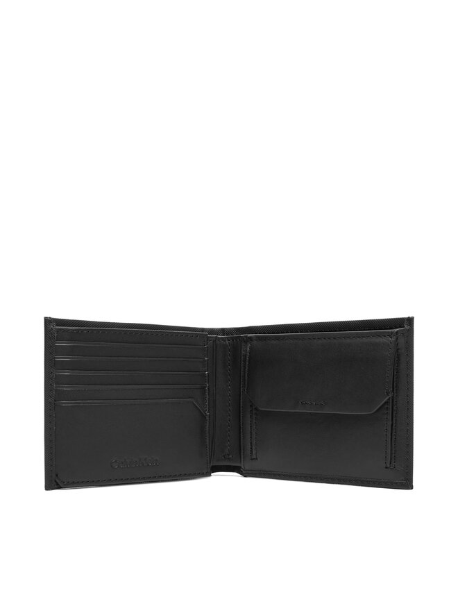 Calvin Klein Pánska peňaženka Calvin Klein Ck Must Comp Trifold W Coin & Ca LV04D1045G Čierna