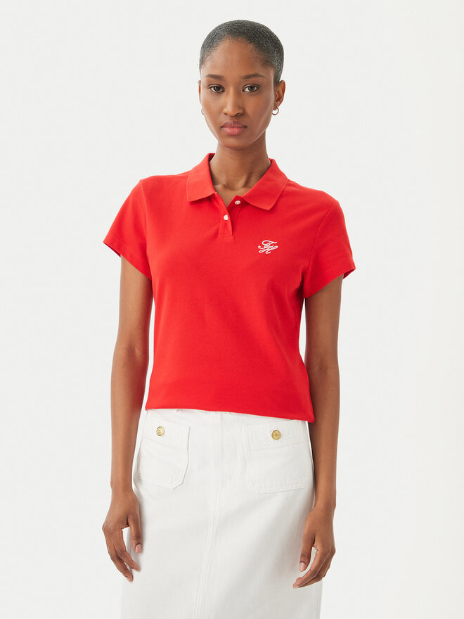 Tommy Hilfiger Tommy Hilfiger Poloshirt 1985 Logo WW0WW49259 Rot Slim Fit