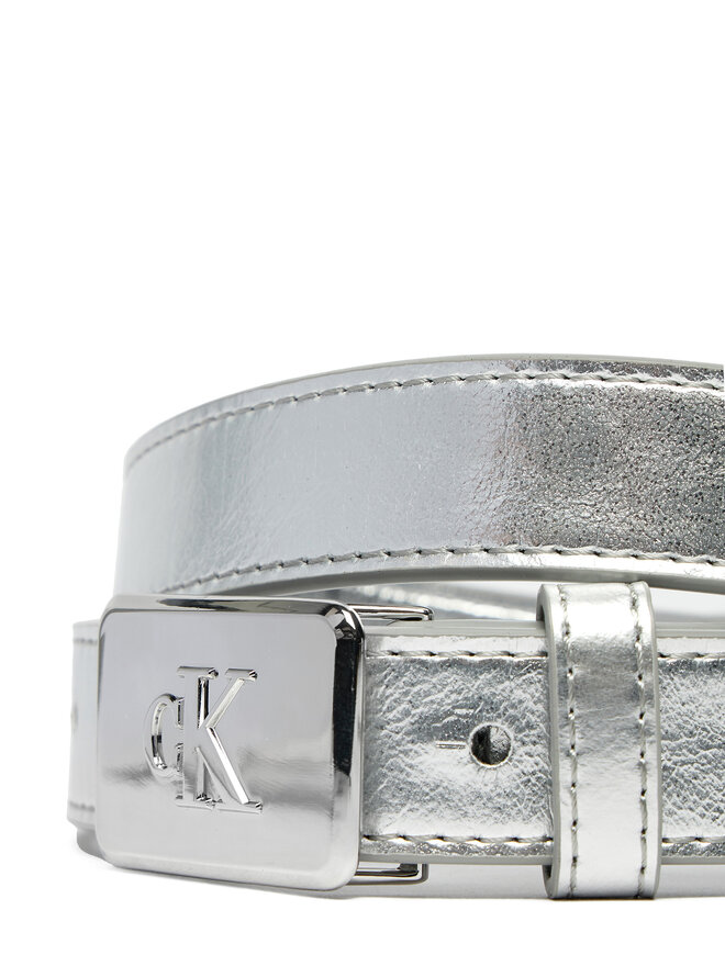 Calvin Klein Jeans Kindergürtel Calvin Klein Jeans Metallic Buckle Belt IU0IU00666 Silberfarben