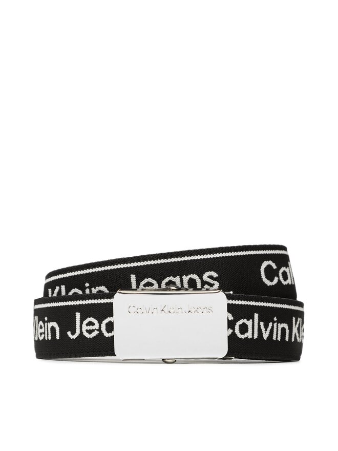 Calvin Klein Jeans Gyerek öv Calvin Klein Jeans Logo Taupe Buckle Belt IU0IU00393 Fekete