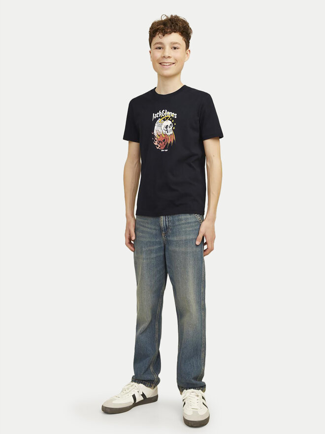 Jack&Jones Junior Jack&Jones Junior Póló Seven Skull 12263213 Fekete Standard Fit