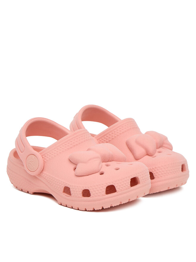 Crocs Шльопанці Crocs Toddler Classic Velvet Bow Clog 211887 Рожевий