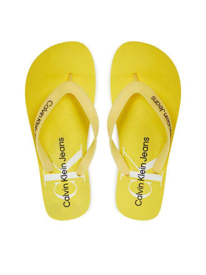 Calvin Klein Jeans Japonki Calvin Klein Jeans Beach Sandal Monogram Tpu YM0YM00838 Żółty