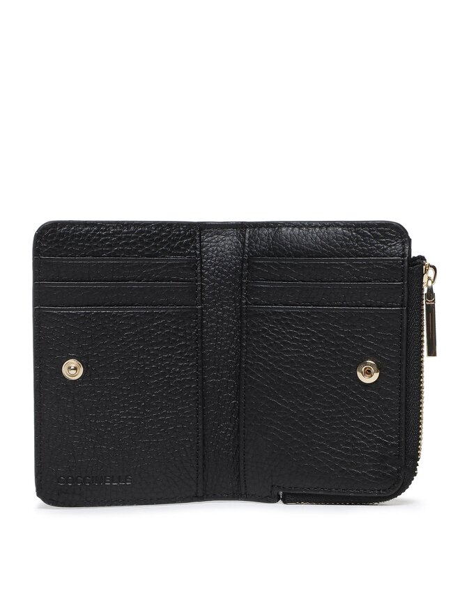 Coccinelle Pequeña cartera de mujer Coccinelle MW5 Metallic Soft E2 MW5 17 01 01 Negro