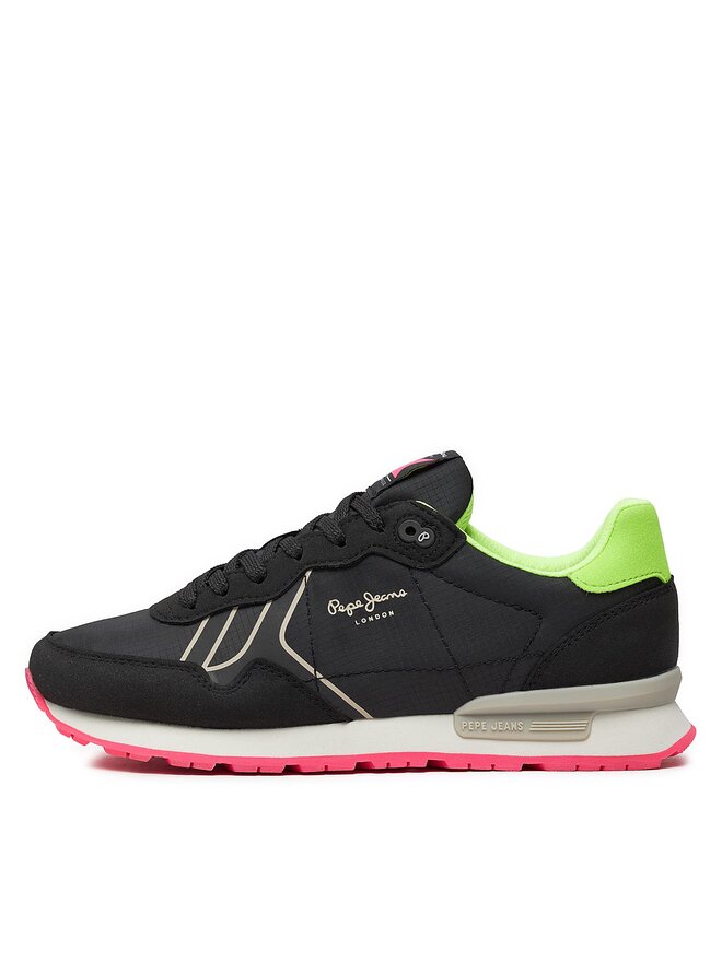 Pepe Jeans Sneakersy Pepe Jeans Brit Neon W PLS40011 Černá