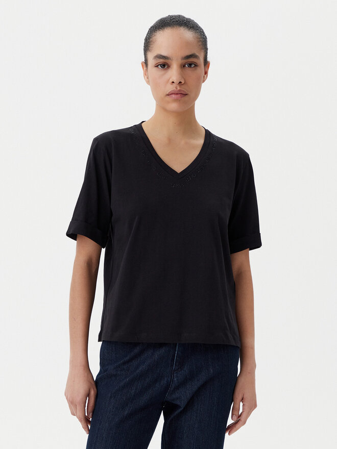 Liu Jo Sport Liu Jo Sport Marškinėliai TA5175 JS923 Juoda Regular Fit